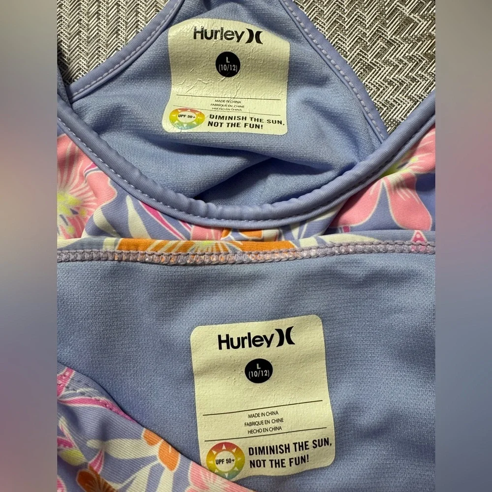 Hurley Kids Floral Bikini Swimwear Set Size Large